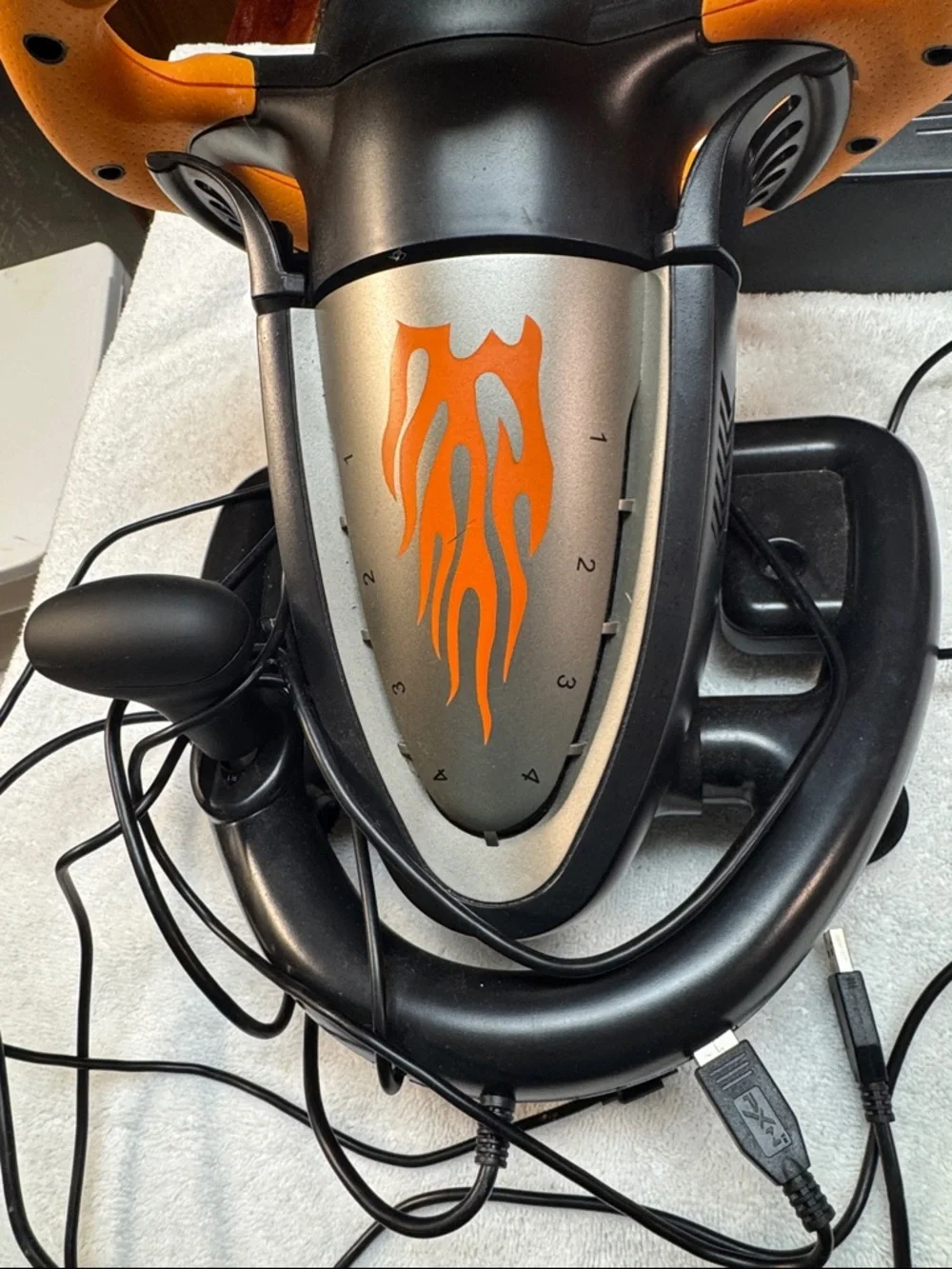 Orange and Black Racing Wheel & Pedal Set - Gaming Controller
